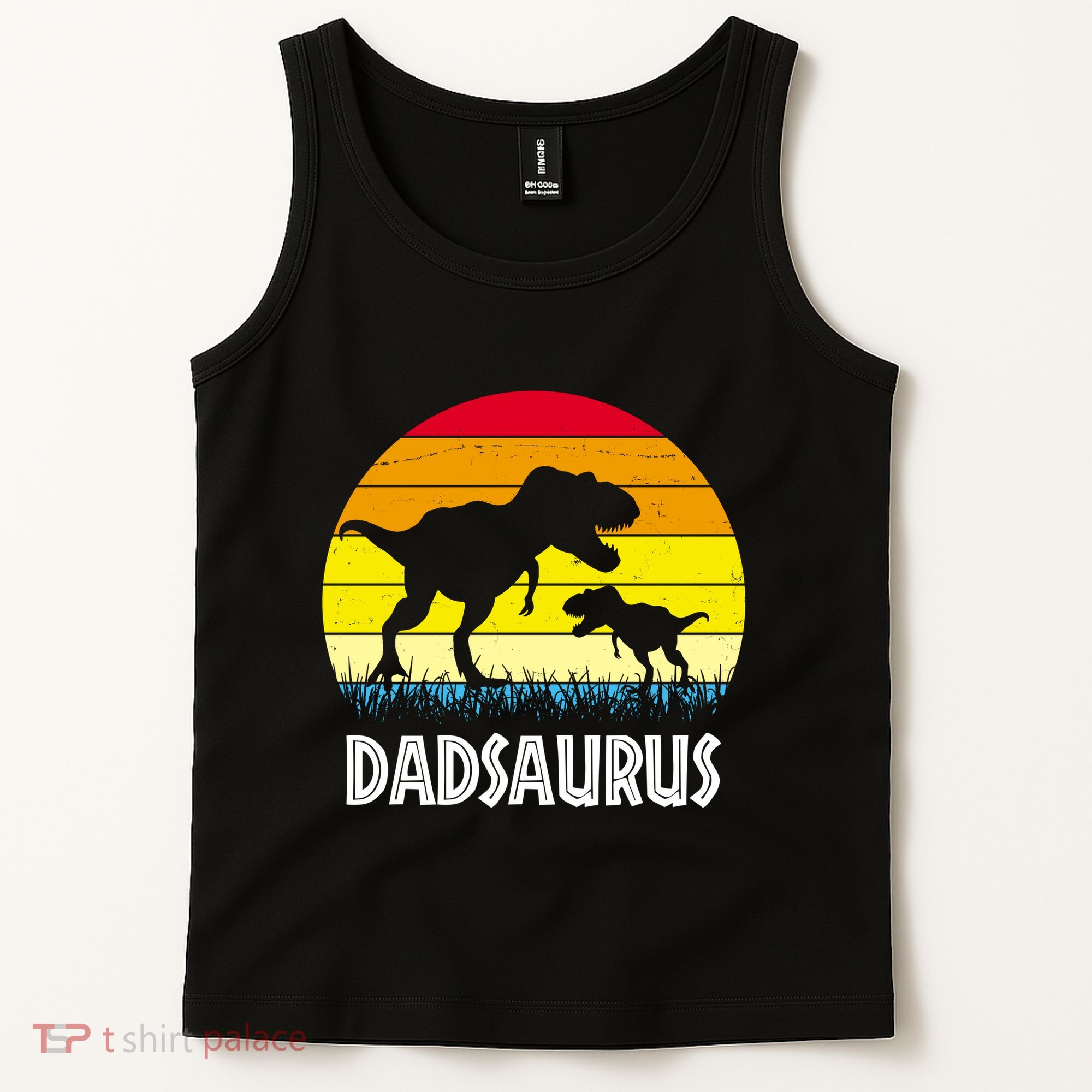 Dadsaurus Vintage Sunset Tank Top