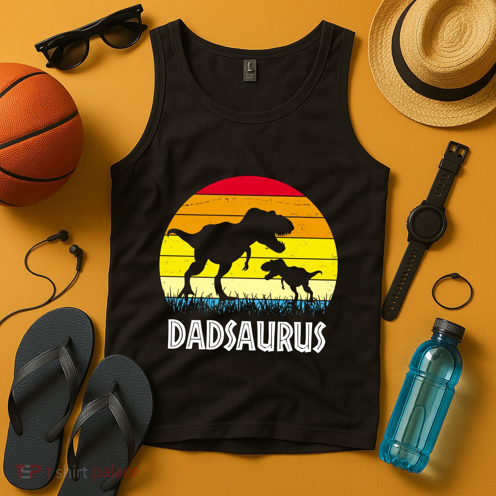 Dadsaurus Vintage Sunset Tank Top