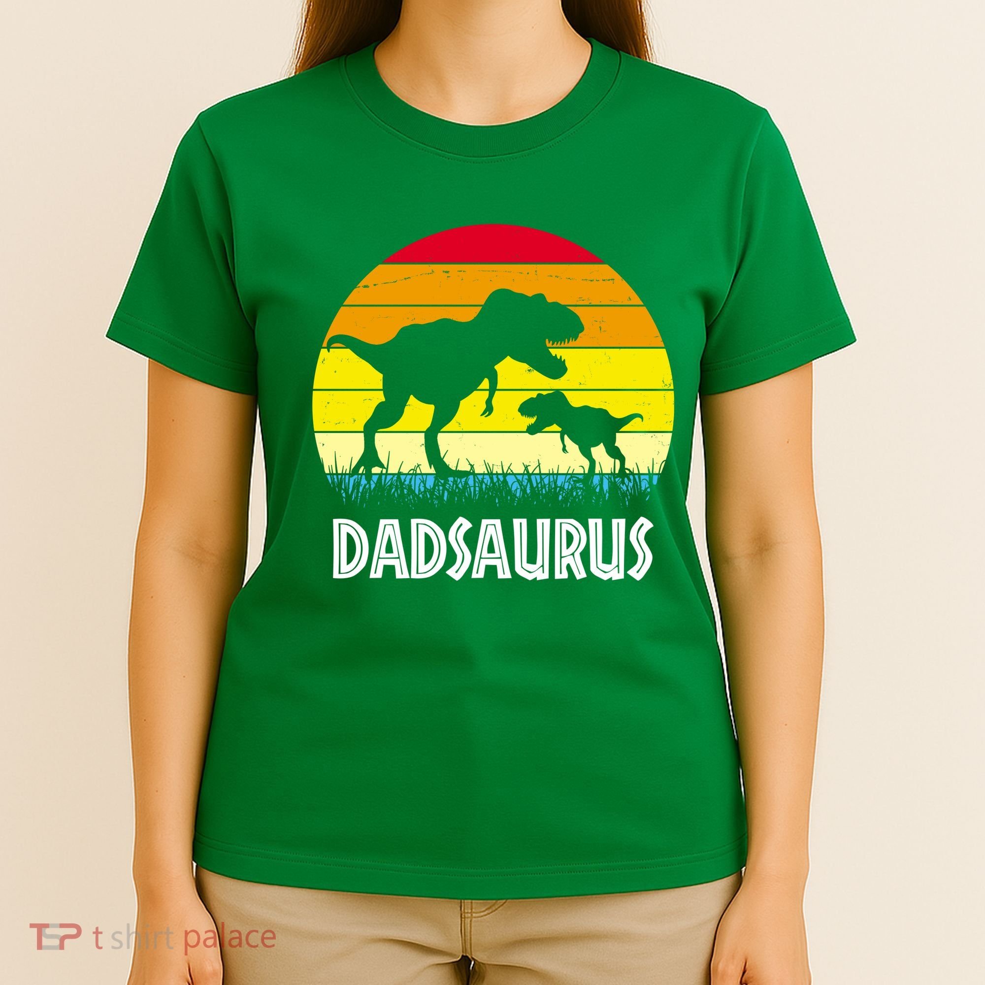 Dadsaurus Vintage Sunset T-Shirt