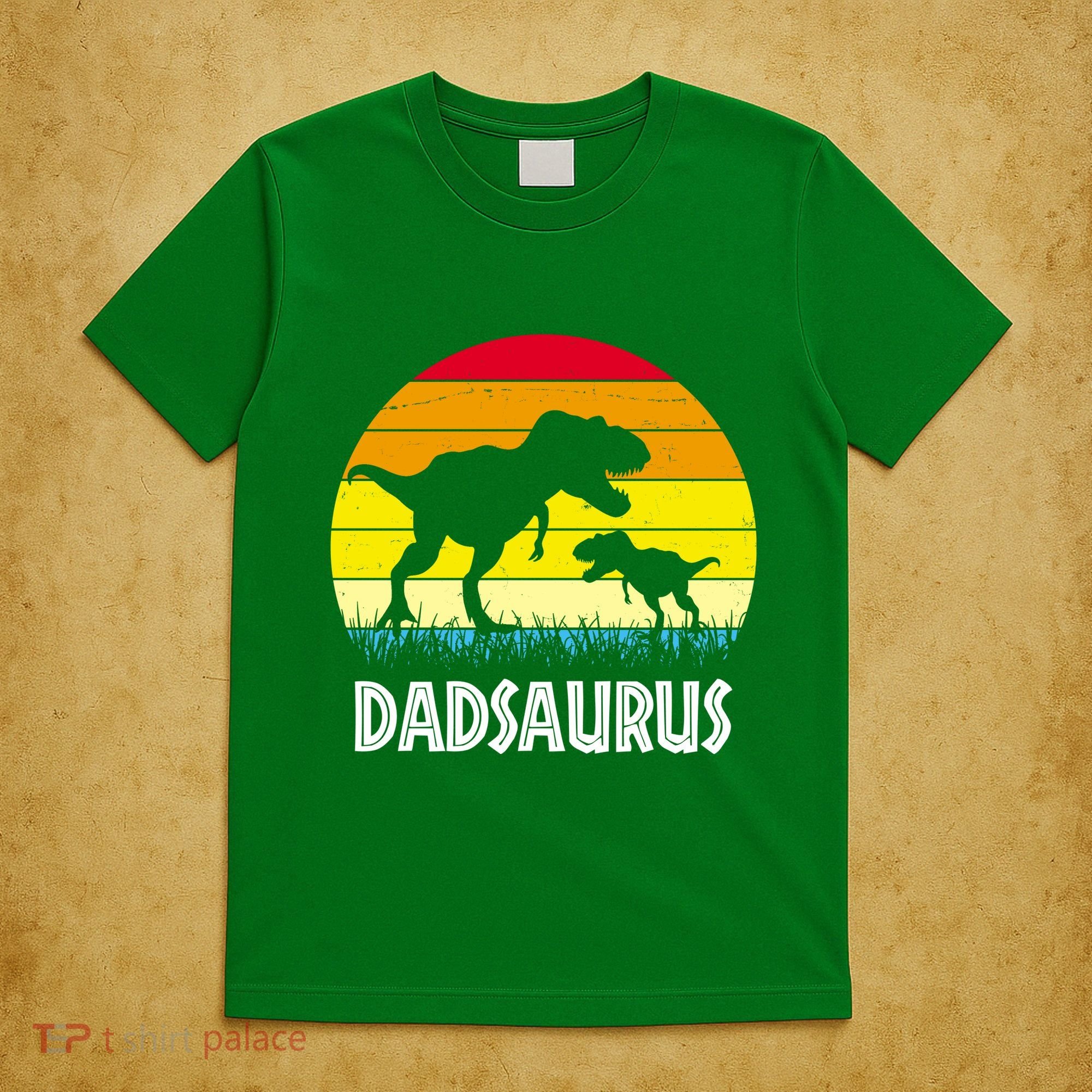 Dadsaurus Vintage Sunset T-Shirt