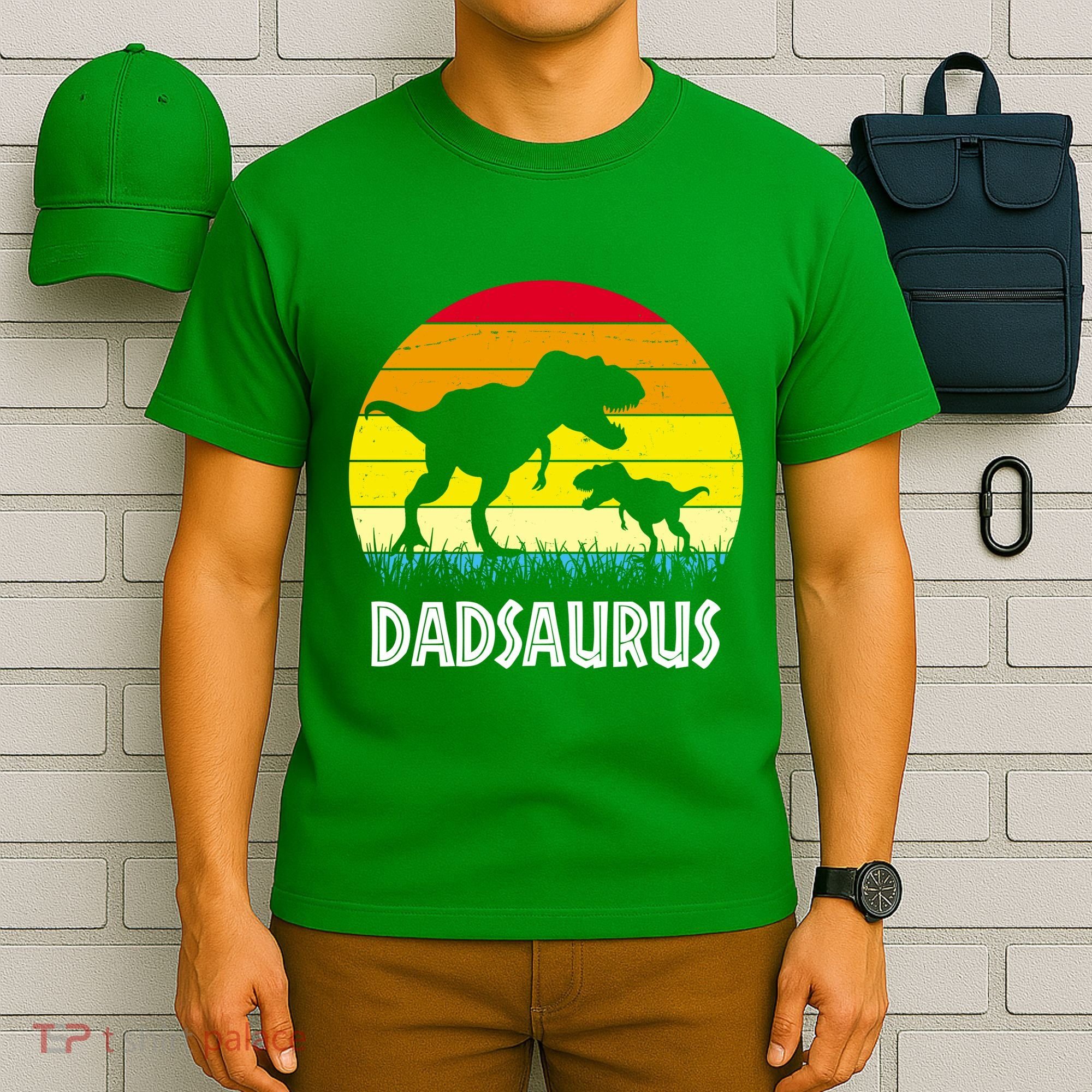 Dadsaurus Vintage Sunset T-Shirt