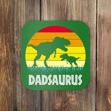 Dadsaurus Vintage Sunset Coaster