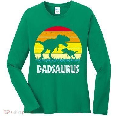 Dadsaurus Vintage Sunset Women's Long Sleeve Shirt