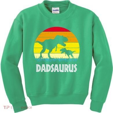 Dadsaurus Vintage Sunset Kids Sweatshirt