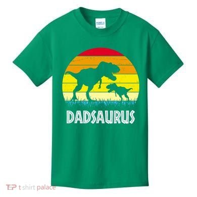 Dadsaurus Vintage Sunset Kids T-Shirt