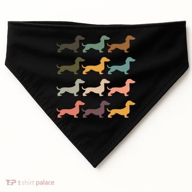 Dachshund Vintage Silhouette funny Dog Lover USA-Made Doggie Bandana