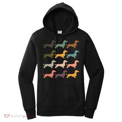 Dachshund Vintage Silhouette funny Dog Lover Women's Hoodie