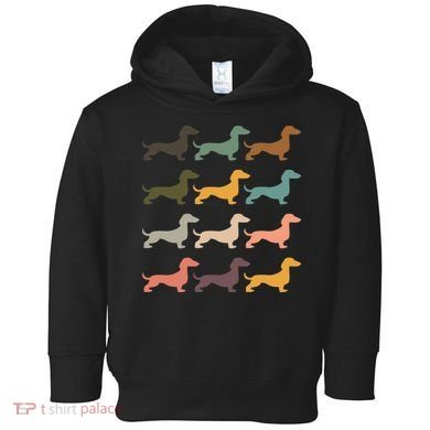 Dachshund Vintage Silhouette funny Dog Lover Toddler Hoodie