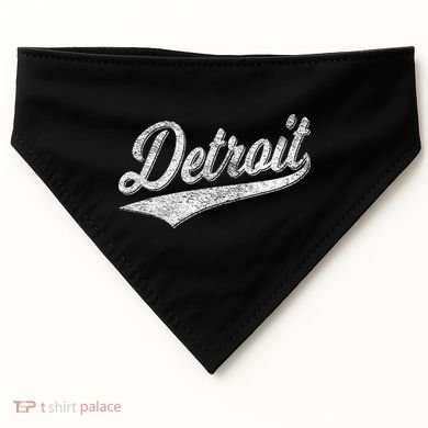 Detroit Varsity Script Classic Sports Jersey Style USA-Made Doggie Bandana
