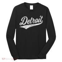 Detroit Varsity Script Classic Sports Jersey Style Long Sleeve Shirt thumb 0