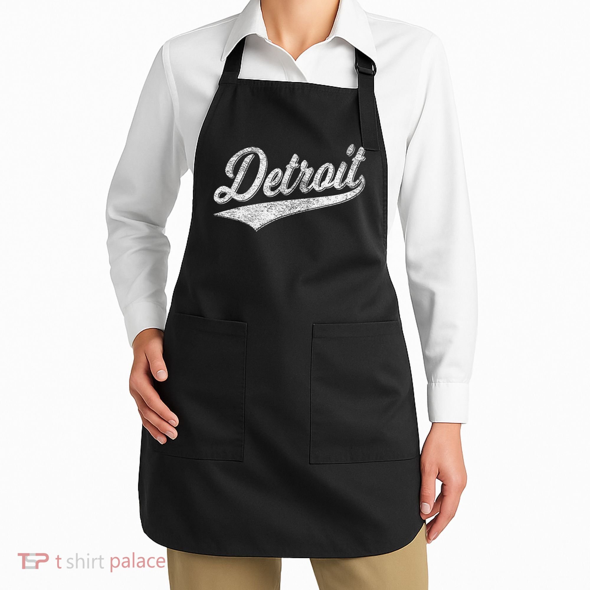 Detroit Varsity Script Classic Sports Jersey Style Apron