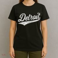 Detroit Varsity Script Classic Sports Jersey Style T-Shirt thumb 4