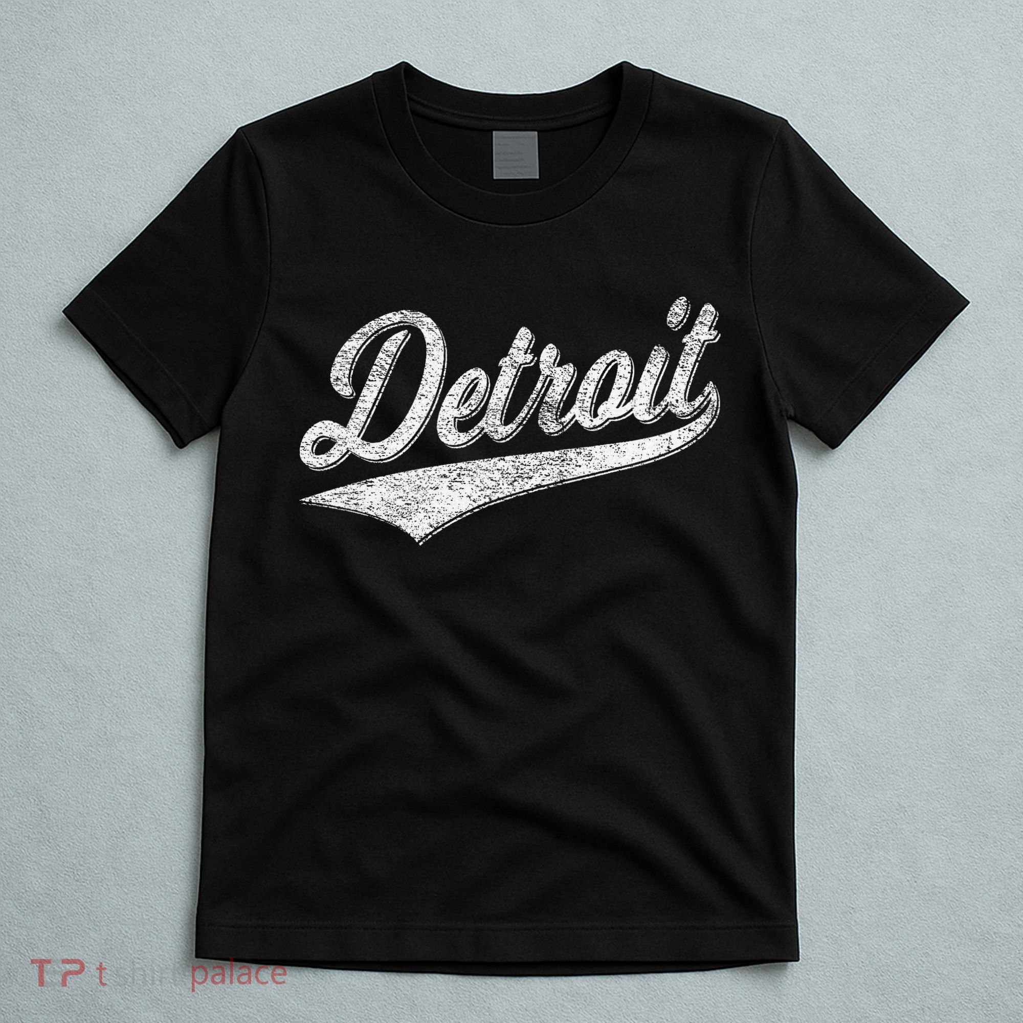 Detroit Varsity Script Classic Sports Jersey Style T-Shirt