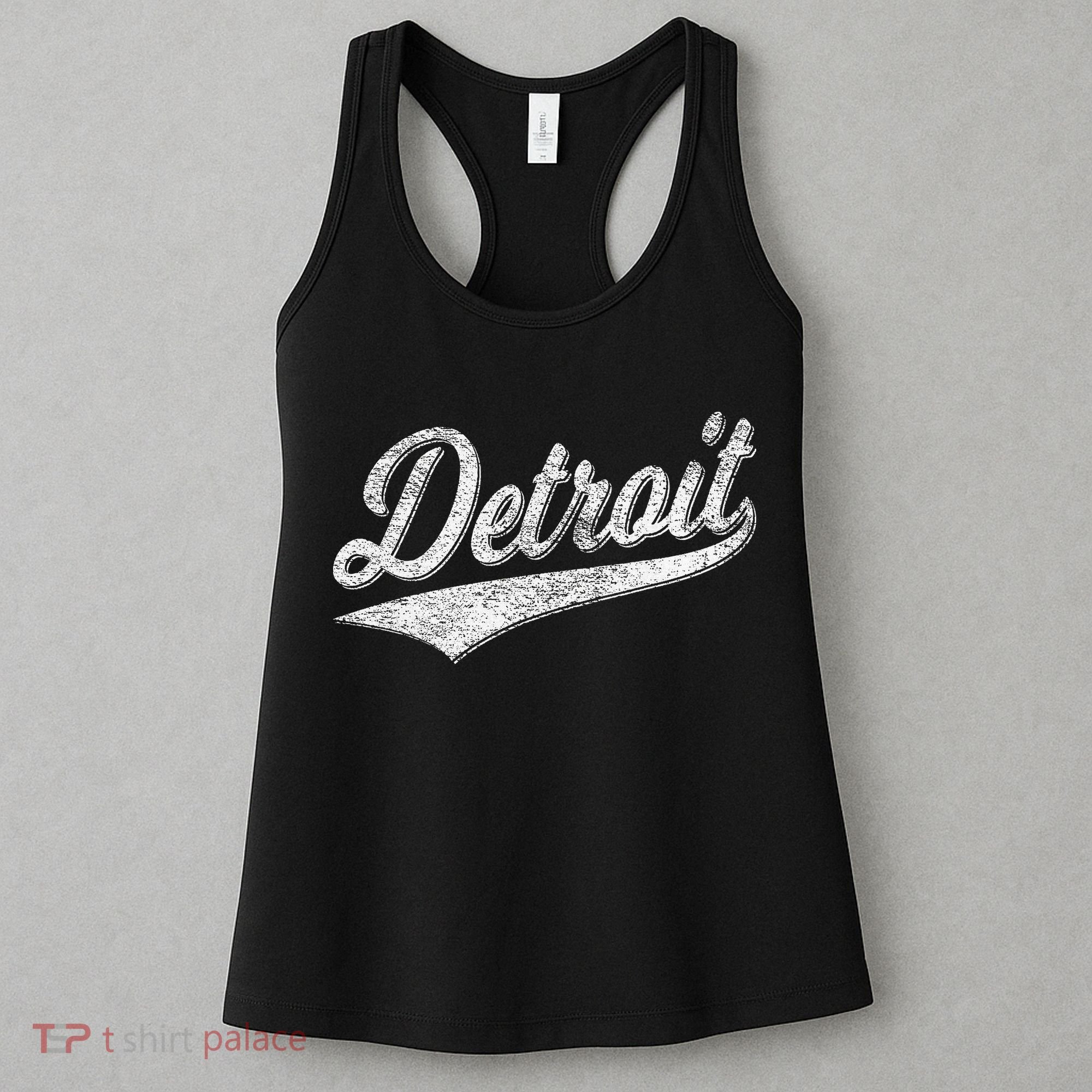 Detroit Varsity Script Classic Sports Jersey Style Women's Tank Top