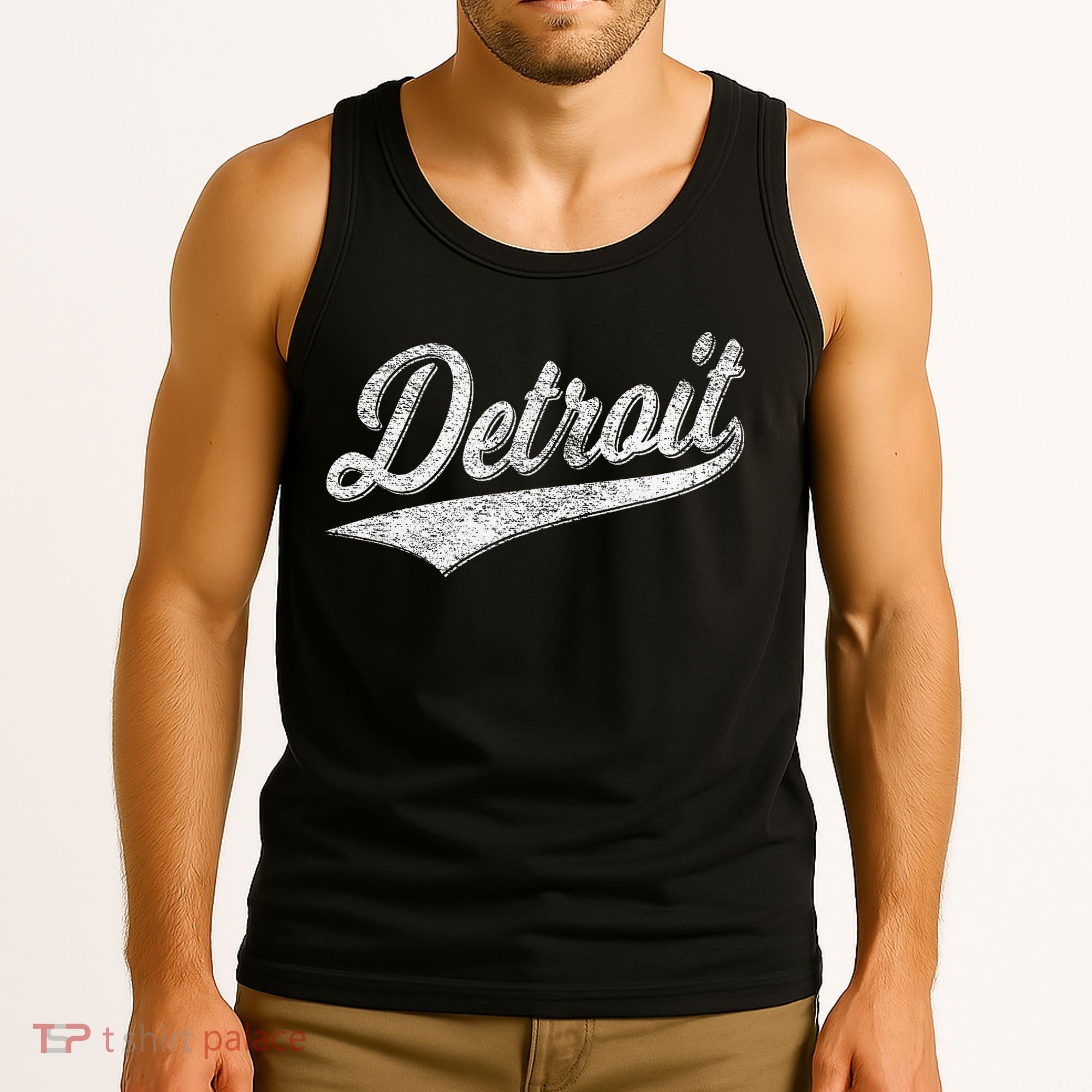 Detroit Varsity Script Classic Sports Jersey Style Tank Top