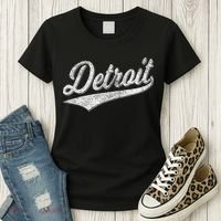 Detroit Varsity Script Classic Sports Jersey Style Women's T-Shirt thumb 3