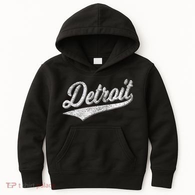 Detroit Varsity Script Classic Sports Jersey Style Kids Hoodie