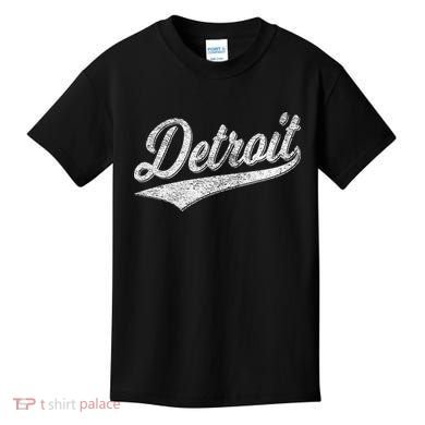 Detroit Varsity Script Classic Sports Jersey Style Kids T-Shirt