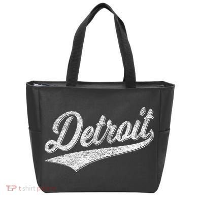 Detroit Varsity Script Classic Sports Jersey Style Tote Bag