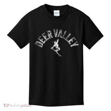 Deer Valley Ski Utah Skiing Cool Valley Skier Gear Kids T-Shirt