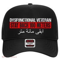 Dysfunctional Veteran Stay Back 100 Meters Arabic Hat thumb 0