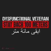 Dysfunctional Veteran Stay Back 100 Meters Arabic Hat thumb 2