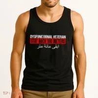 Dysfunctional Veteran Stay Back 100 Meters Arabic Tank Top thumb 3