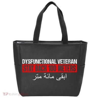 Dysfunctional Veteran Stay Back 100 Meters Arabic Tote Bag