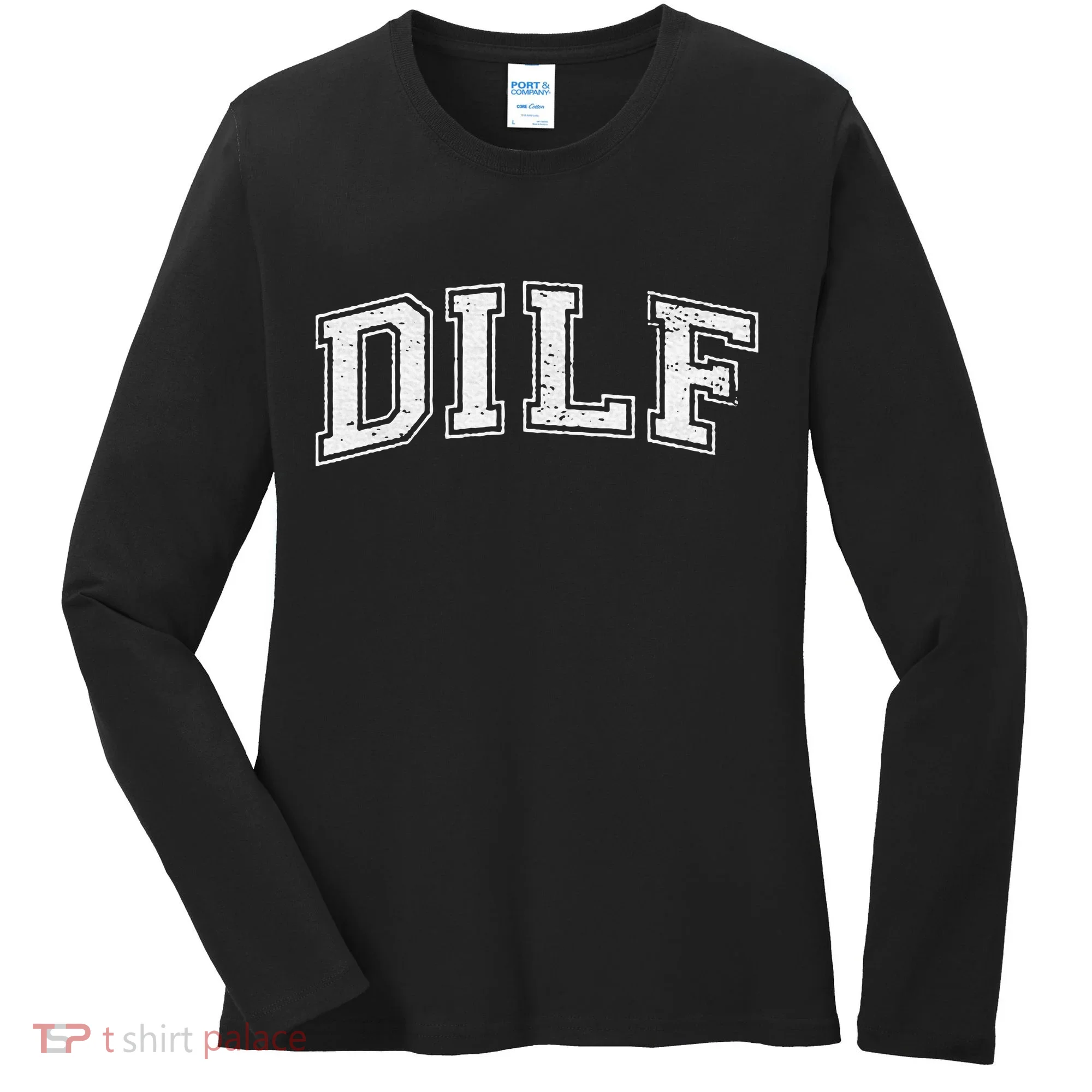 Dilf Varsity Style Dad Older More Mature Women's Long Sleeve Shirt