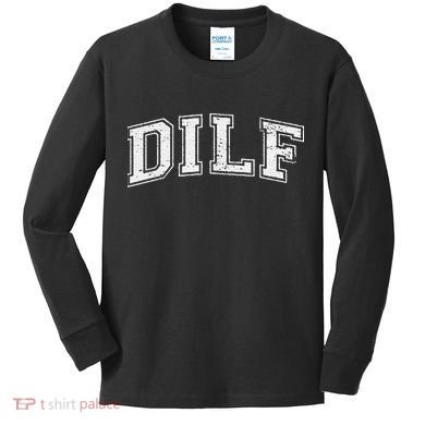 Dilf Varsity Style Dad Older More Mature Kids Long Sleeve Shirt