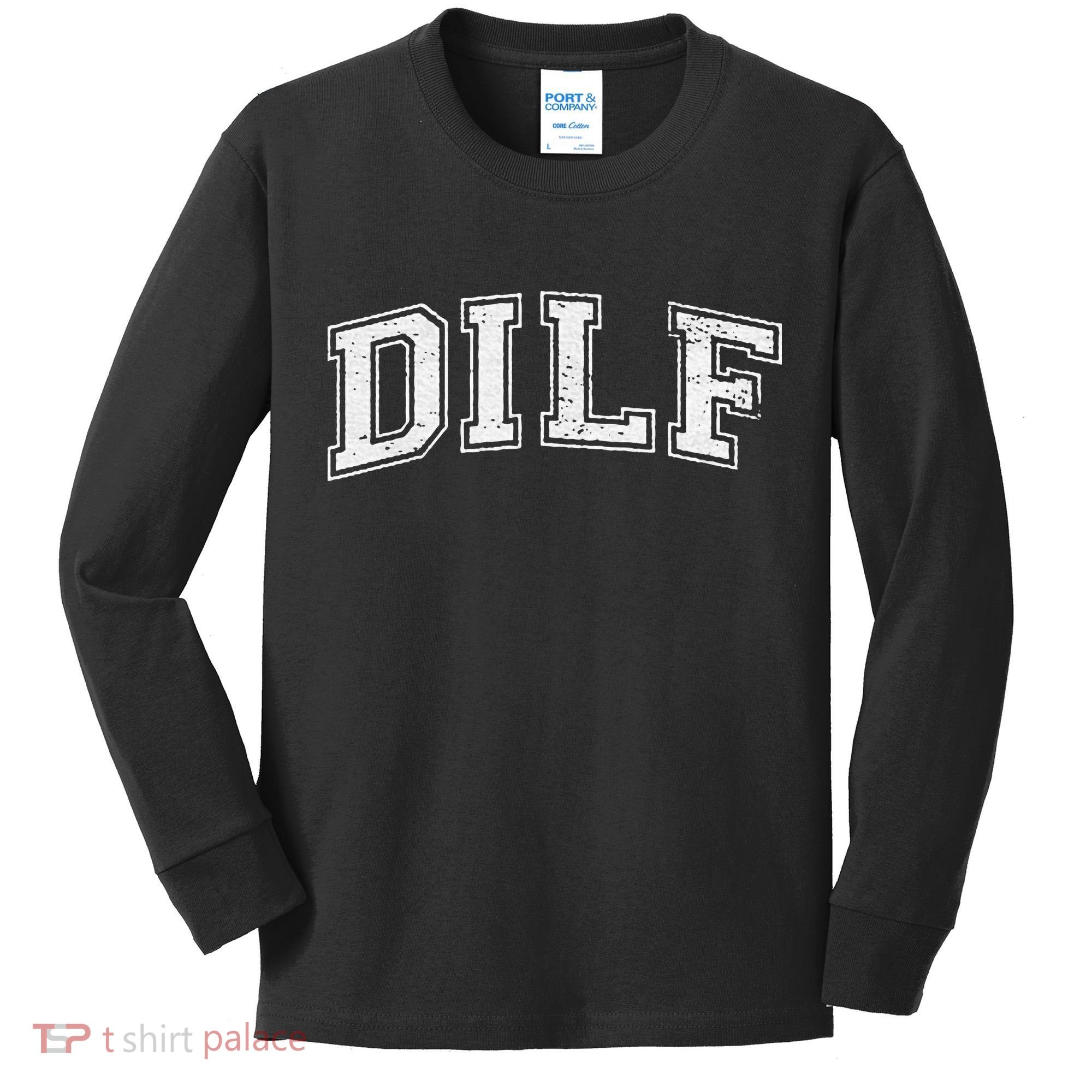 Dilf Varsity Style Dad Older More Mature Kids Long Sleeve Shirt