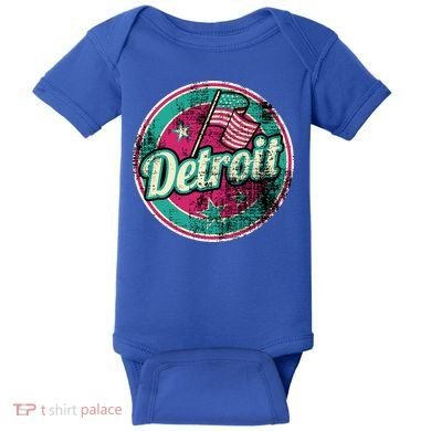 Detroit Vintage Style Rust Logo Baby Bodysuit