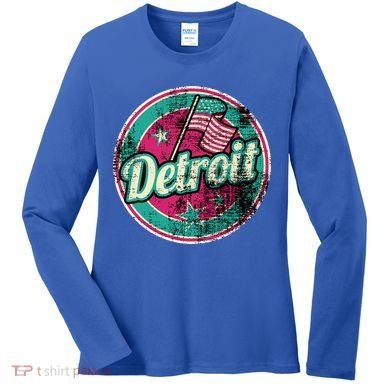 Detroit Vintage Style Rust Logo Women's Long Sleeve Shirt
