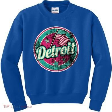 Detroit Vintage Style Rust Logo Kids Sweatshirt