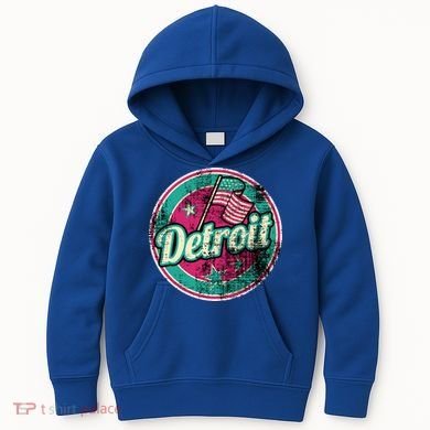 Detroit Vintage Style Rust Logo Kids Hoodie