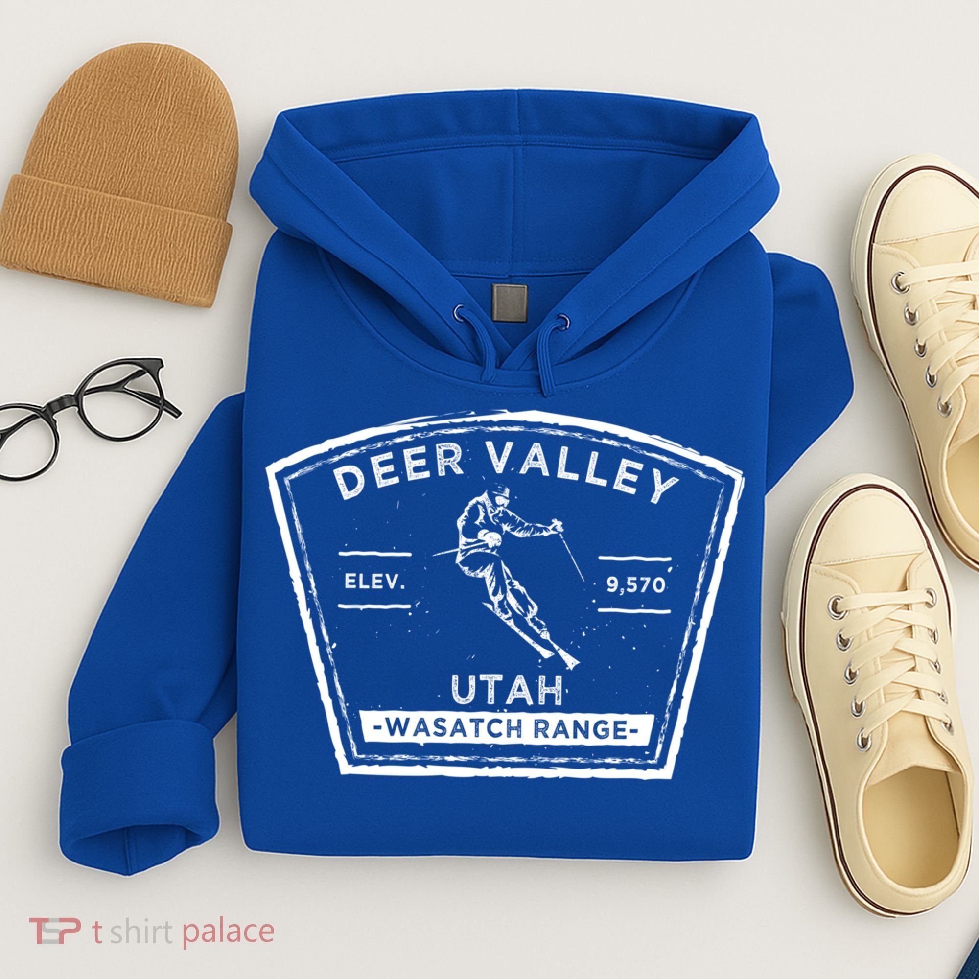 Deer Valley Utah Snow Skiing Gift Hoodie