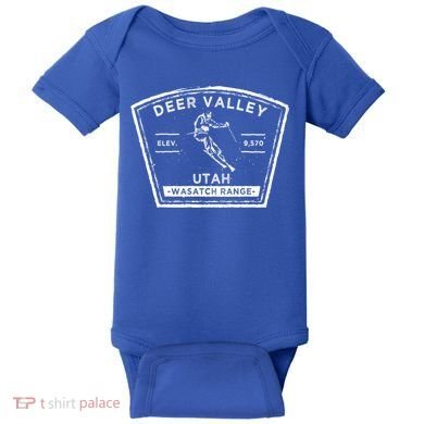 Deer Valley Utah Snow Skiing Gift Baby Bodysuit