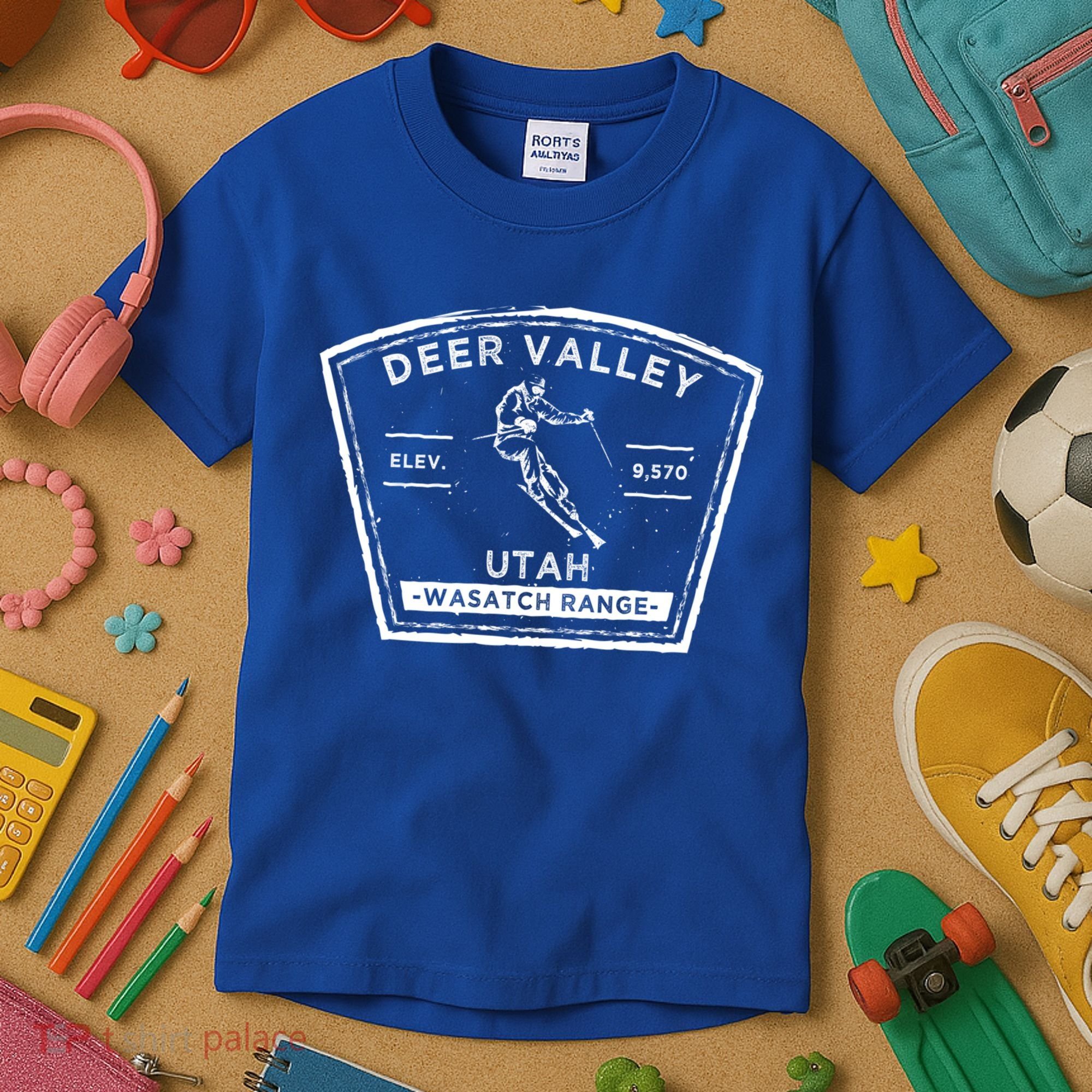 Deer Valley Utah Snow Skiing Gift Kids T-Shirt