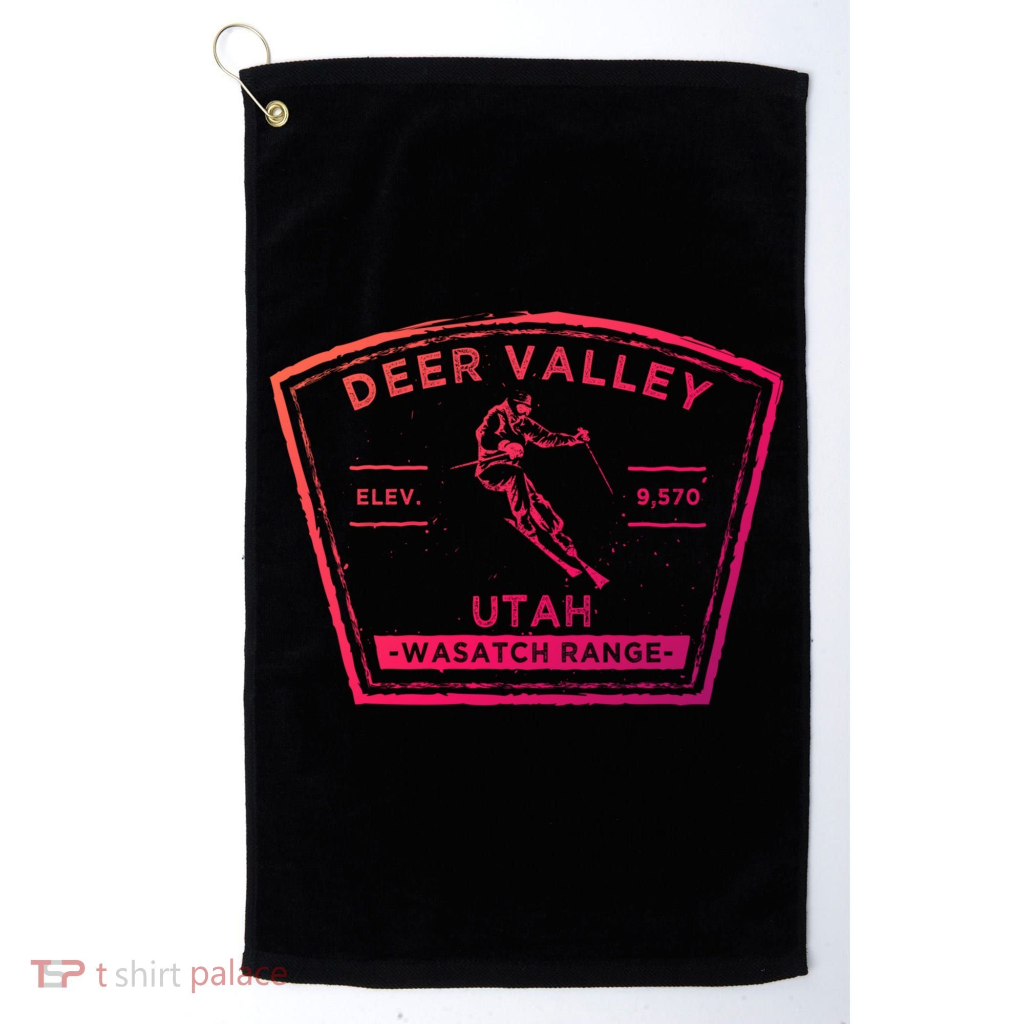 Deer Valley Utah Snow Skiing Gift Golf Towel