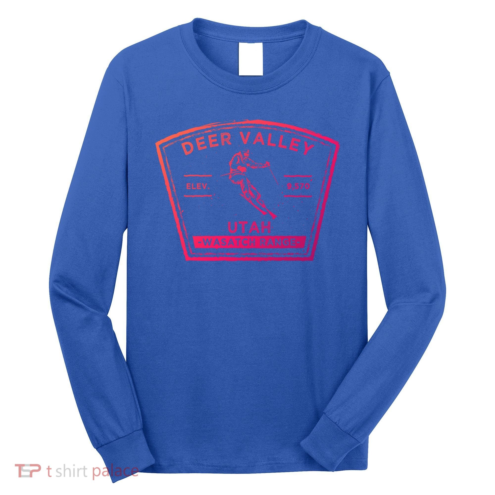 Deer Valley Utah Snow Skiing Gift Long Sleeve Shirt