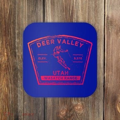 Deer Valley Utah Snow Skiing Gift Coaster