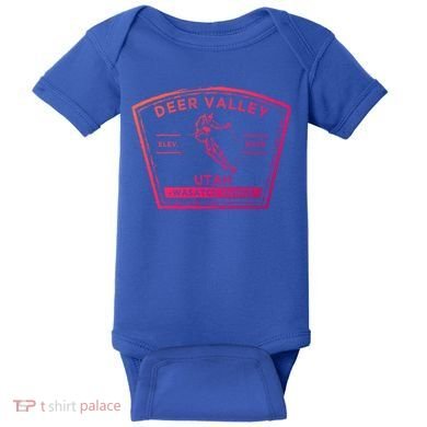 Deer Valley Utah Snow Skiing Gift Baby Bodysuit