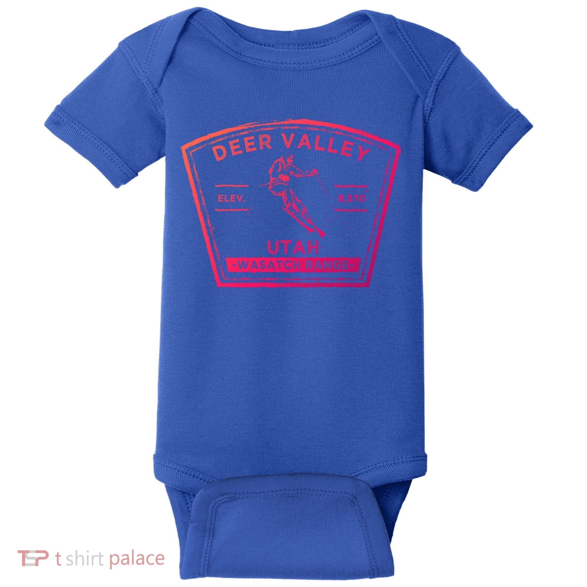 Deer Valley Utah Snow Skiing Gift Baby Bodysuit