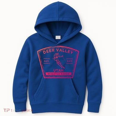 Deer Valley Utah Snow Skiing Gift Kids Hoodie