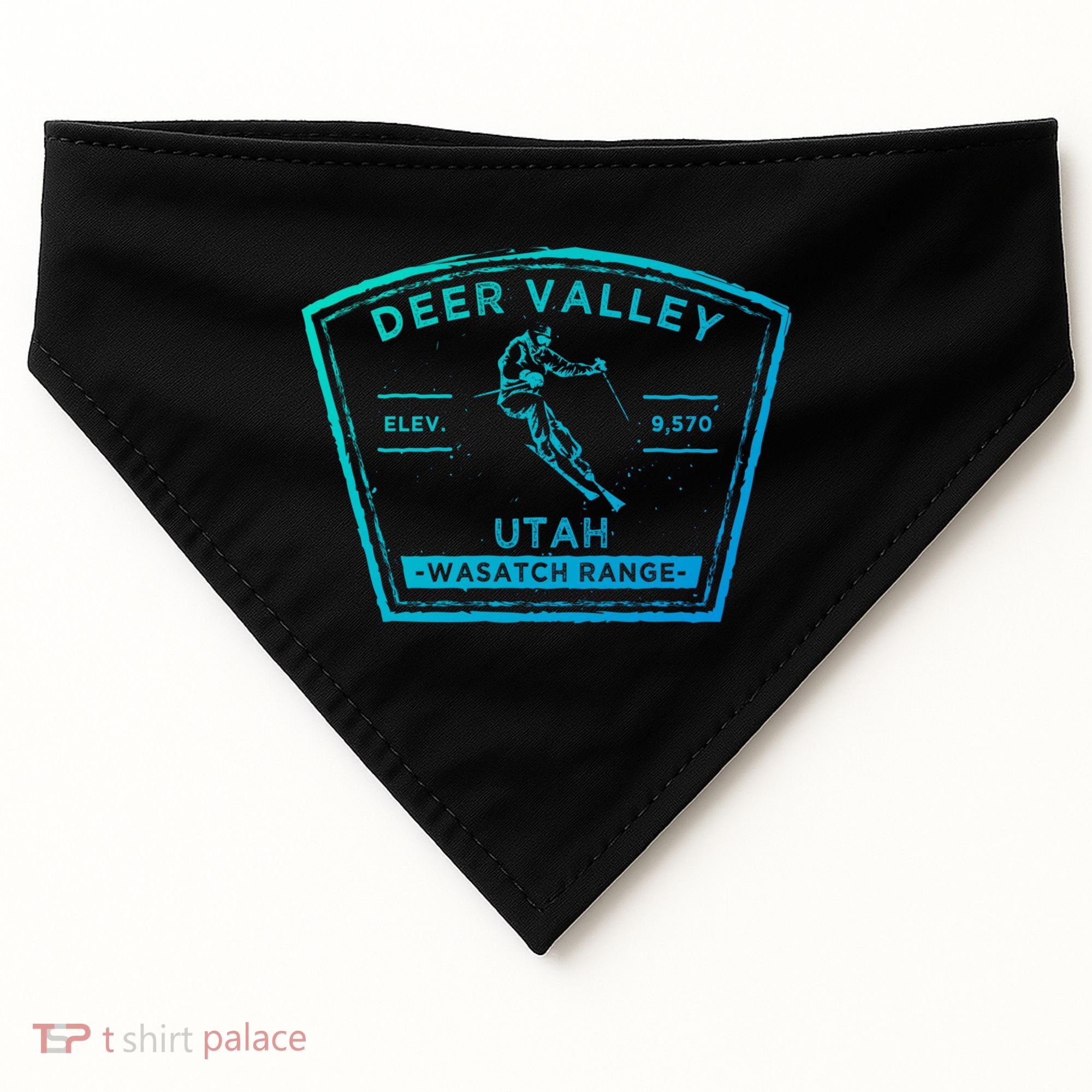 Deer Valley Utah Snow Skiing Gift USA-Made Doggie Bandana