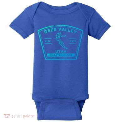 Deer Valley Utah Snow Skiing Gift Baby Bodysuit