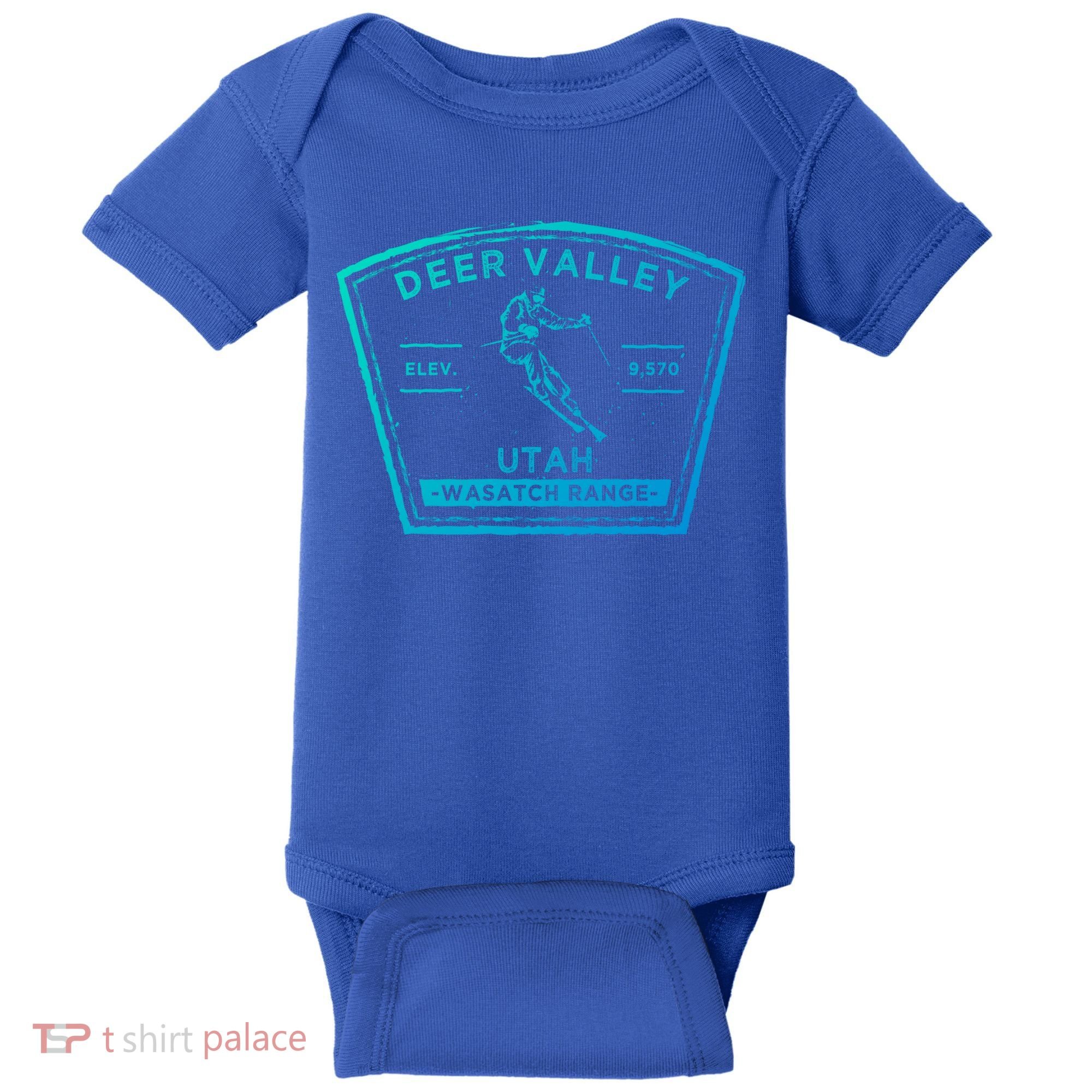 Deer Valley Utah Snow Skiing Gift Baby Bodysuit
