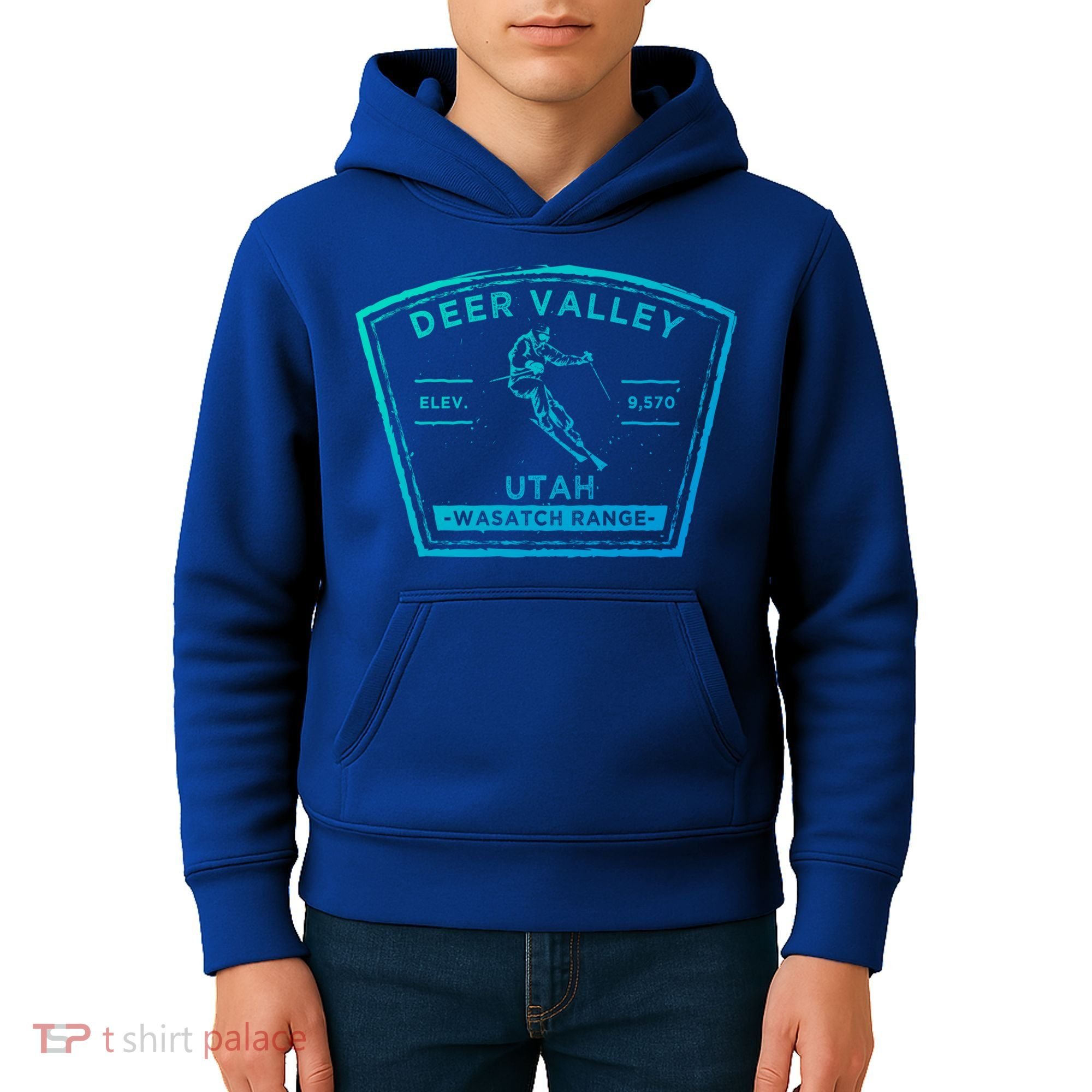 Deer Valley Utah Snow Skiing Gift Kids Hoodie