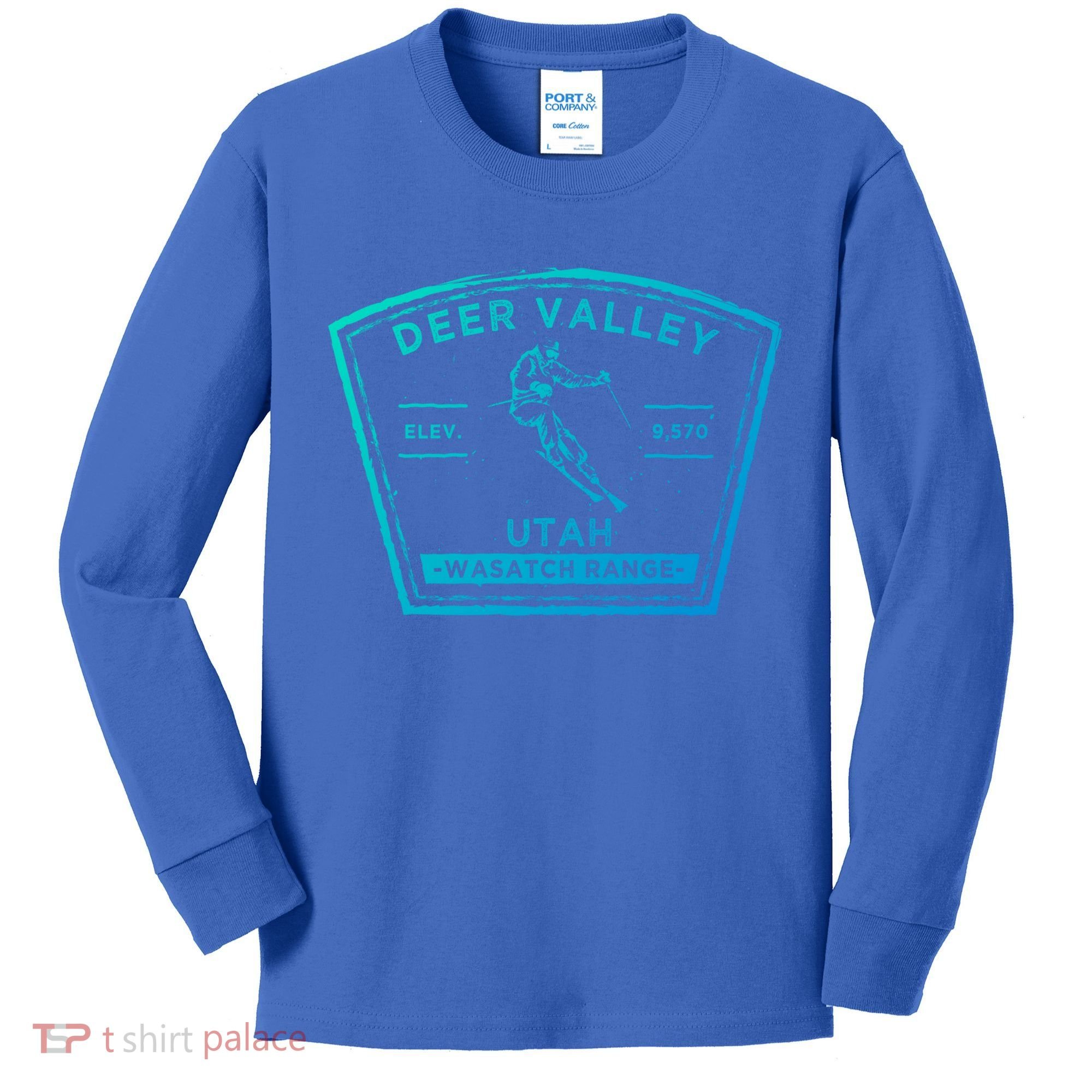Deer Valley Utah Snow Skiing Gift Kids Long Sleeve Shirt