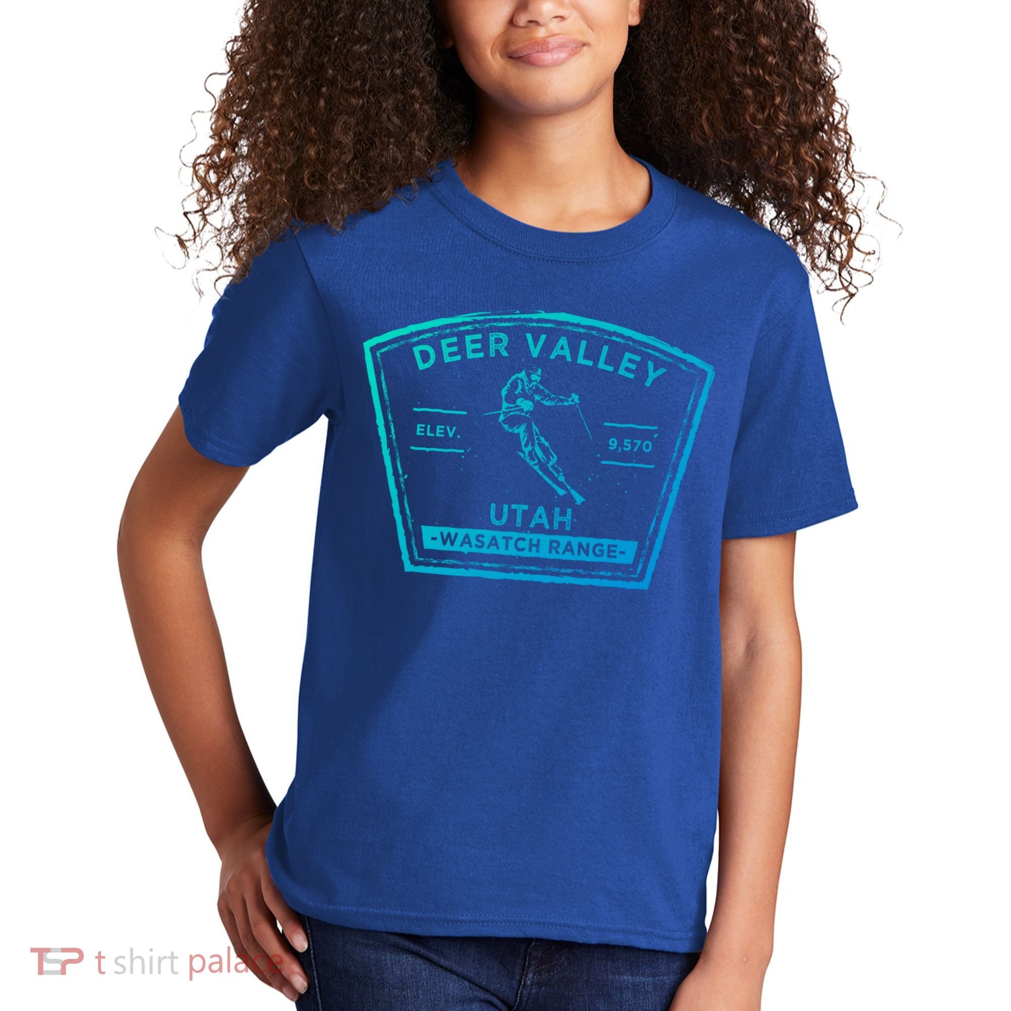 Deer Valley Utah Snow Skiing Gift Kids T-Shirt